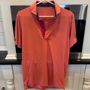 Greyson Coral Polo Shirt with Accents